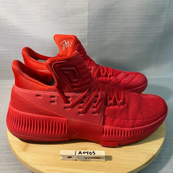 Mens Adidas Dame 3 Roots Red Octobers Sz 10.5 Mens Basketball Shoes A0403 - Picture 2 of 8